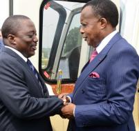 Le président Joseph Kabila et son homologue Denis Sassou Nguesso à Kinshasa. PRESSE PRESIDENTIELLE.